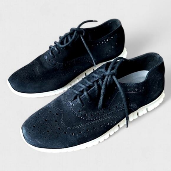 Cole Haan Women's Sneakers ZEROGRAND Oxfords Black Suede Athleisure  Size 5 - Picture 2 of 10